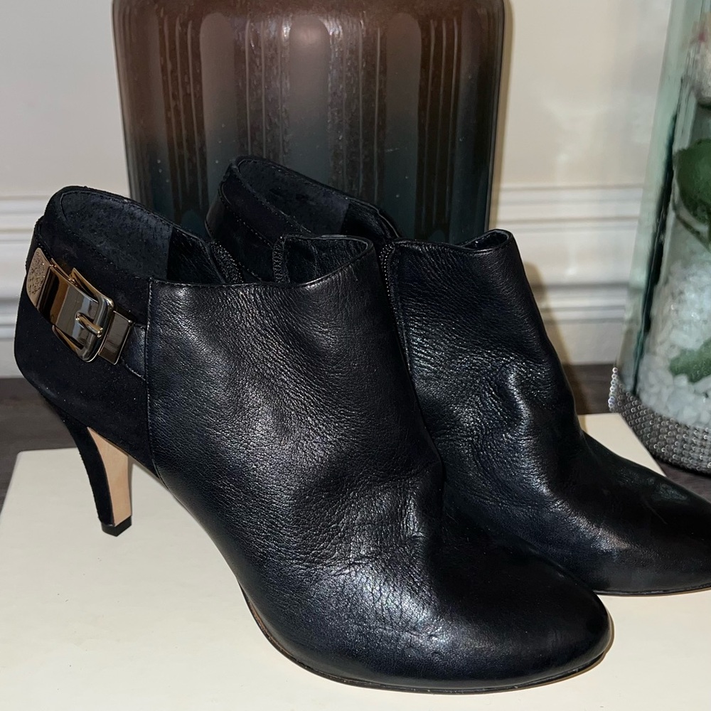 Vince Camuto Black Leather Heeled Boots